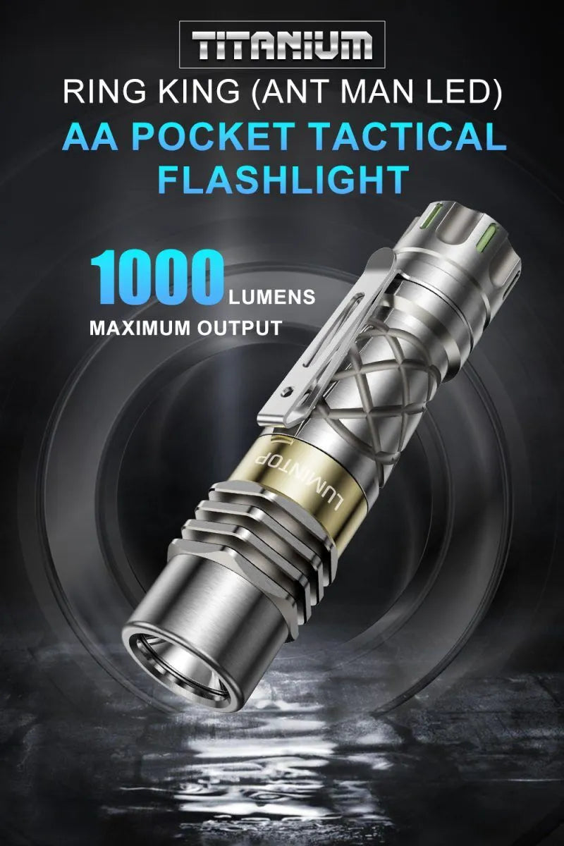 Lumintop Ring King 1000 Lumens 14500 EDC Tactical Flashlight Ant Man LED