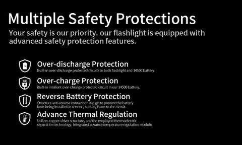 E05 II Cu 1300 Lumens Copper Flashlight,White LED Emitters, with 14500 Battery (Compatible with AA), Eeay to Carry, for Camping, Hiking