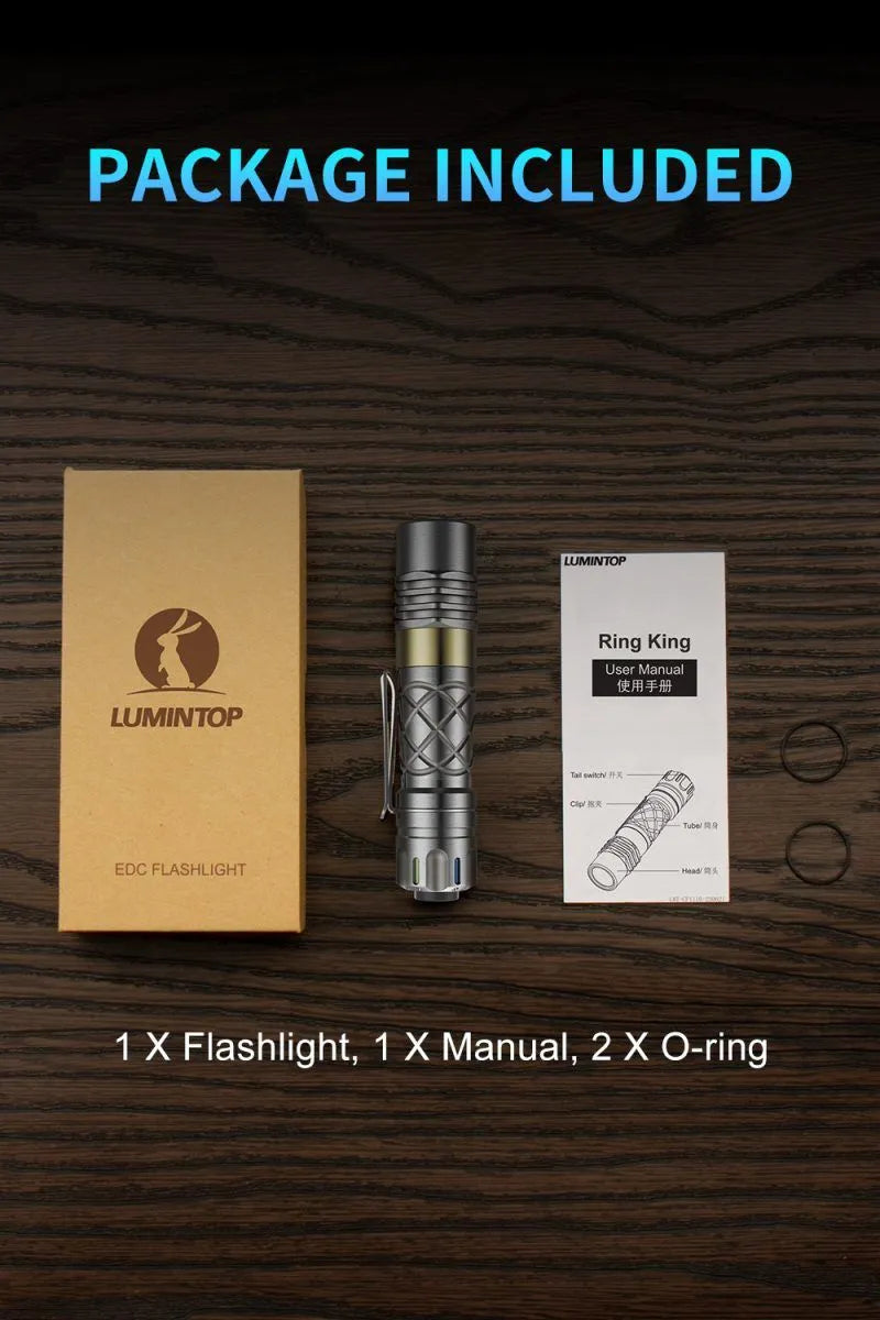 Lumintop Ring King 1000 Lumens 14500 EDC Tactical Flashlight Ant Man LED