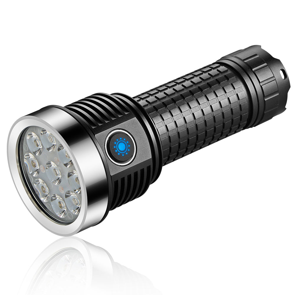 HAIKELITE H9 9*LH351D LED Strong Light Flashlight High Powered 26800 Battery Portable Torch Type-C Rechargeable LED Lamp Outdoor Hiking Camping Hunting Search Light