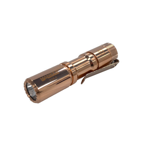 E05 II Cu 1300 Lumens Copper Flashlight,White LED Emitters, with 14500 Battery (Compatible with AA), Eeay to Carry, for Camping, Hiking