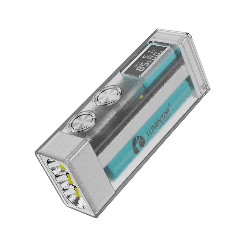 Lumintop Moonbox 10000LM Rechargeable EDC Flashlight Self-defense LED Torch - Transparent