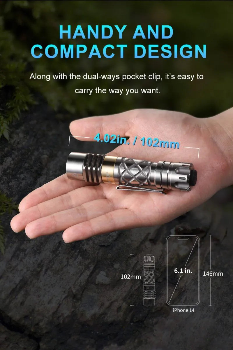 Lumintop Ring King 1000 Lumens 14500 EDC Tactical Flashlight Ant Man LED