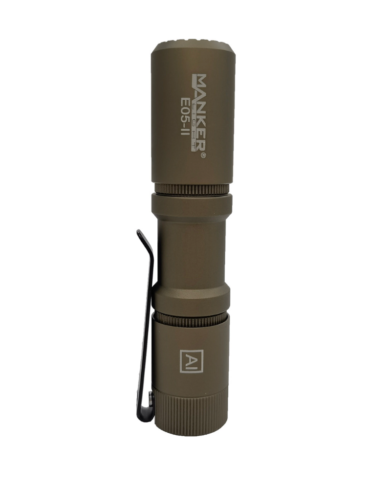 Manker E05 II Compact EDC Flashlight, High Density 1300 Lumens White LED Emitters, with 14500 Battery (Compatible with AA), Eeay to Carry, for Camping, Hiking