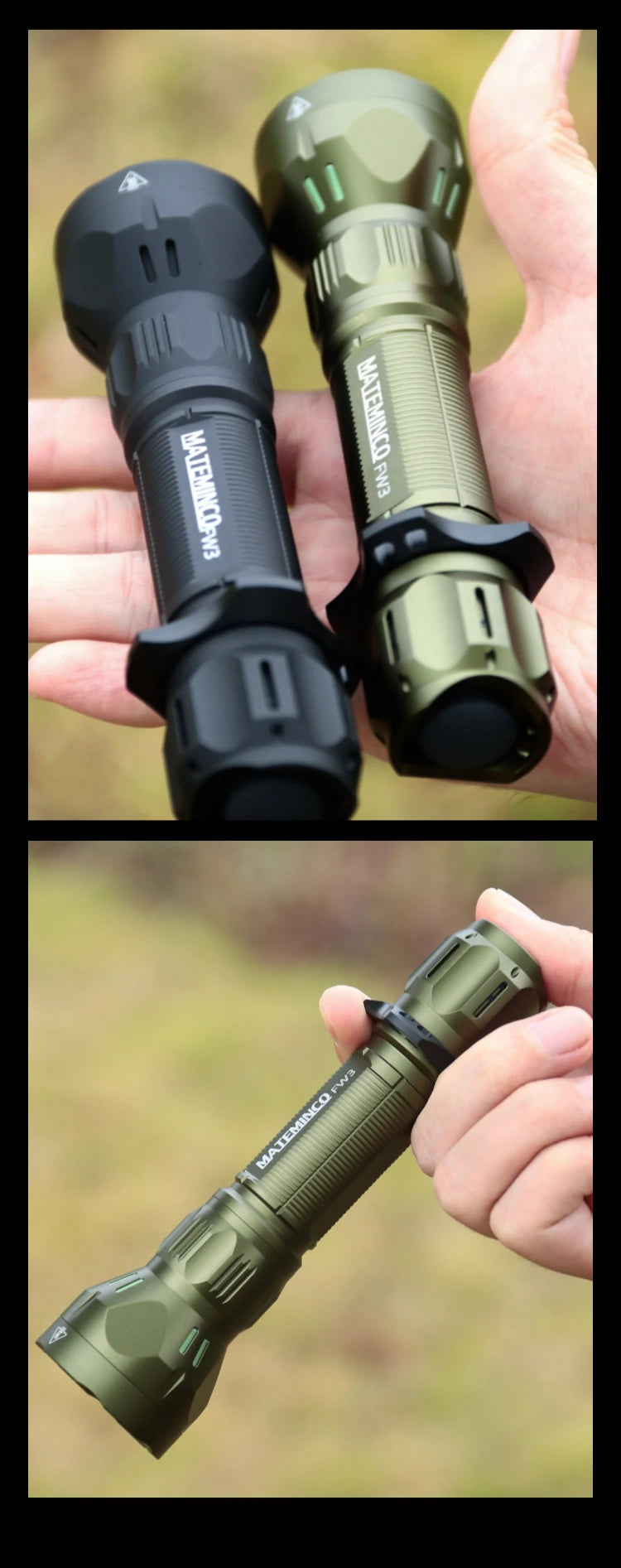 FW3 1550 Lumens 1356 Meters Outdoor Long Range Throw LED Tactical LEP Flashlight Torch for Hunting, Camping