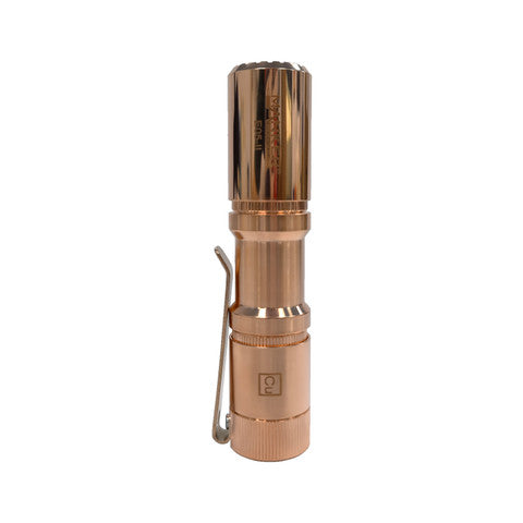 E05 II Cu 1300 Lumens Copper Flashlight,White LED Emitters, with 14500 Battery (Compatible with AA), Eeay to Carry, for Camping, Hiking