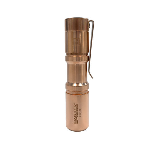 E05 II Cu 1300 Lumens Copper Flashlight,White LED Emitters, with 14500 Battery (Compatible with AA), Eeay to Carry, for Camping, Hiking