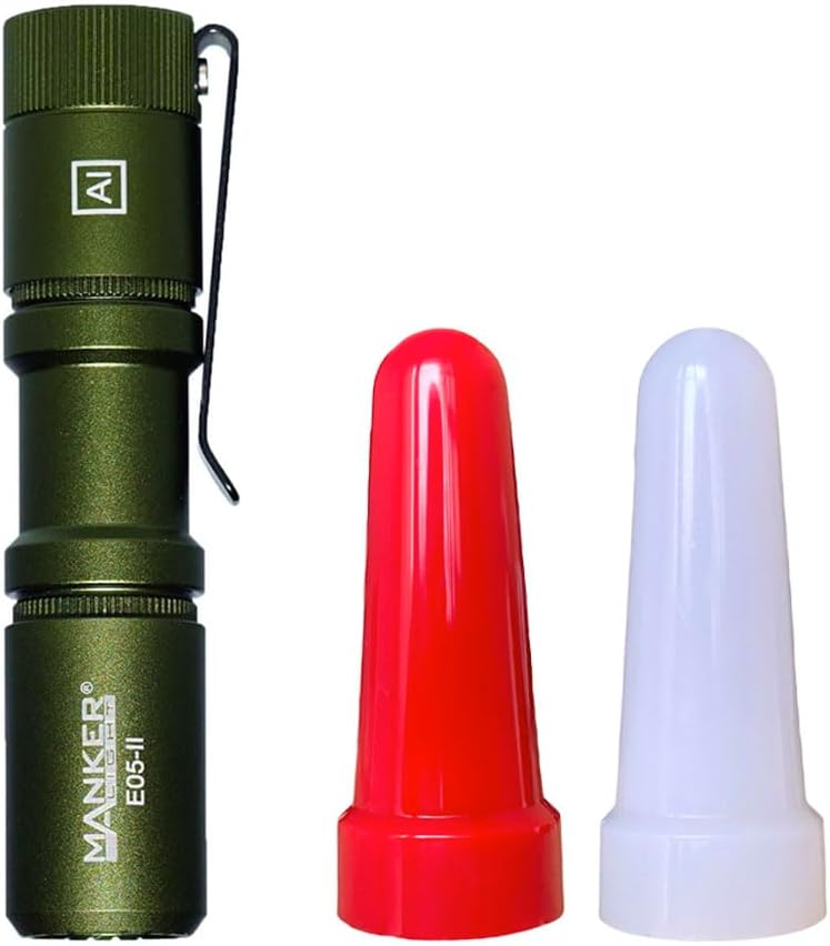 Manker E05 II Compact EDC Flashlight, High Density 1300 Lumens White LED Emitters, with 14500 Battery (Compatible with AA), Eeay to Carry, for Camping, Hiking
