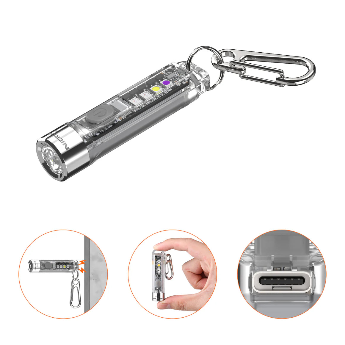 Nicron K11 V3.0 Magnetic RGB&UV Mini EDC Rechargeable Keychain Flashlight,400 Hight Lumen , IPX4 EDC Mini Flashlight