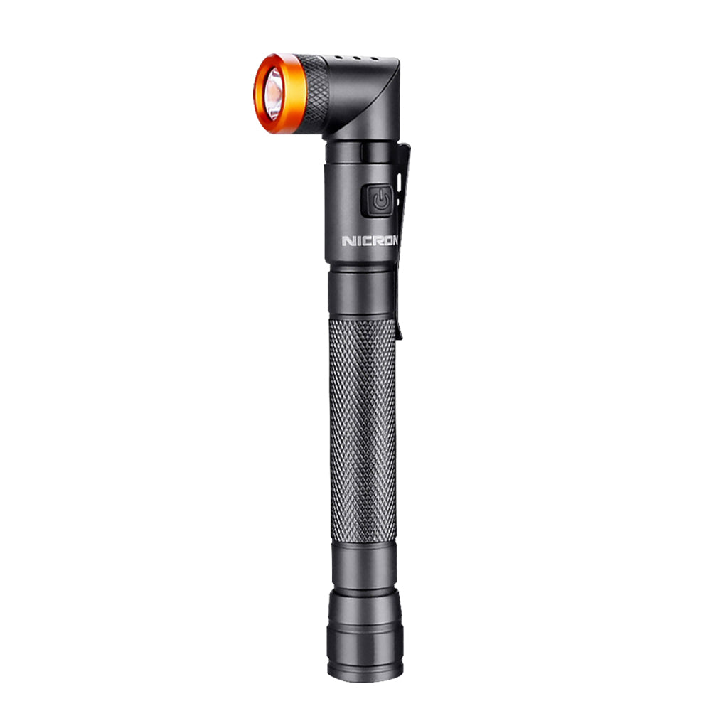NICRON B73R Pen Flashlights 90 Degree Rotatable Flashlight 300 Lumen 4 Modes with SOS Rechargeable Flashlight, IPX4 Waterproof, Magnetic Light for