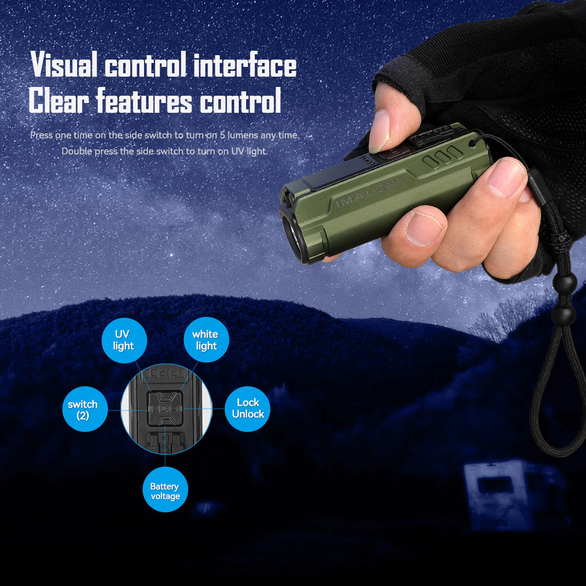 IMALENT BL50 Dual Light Sources EDC Flashlight, UV light, 3600 Lumens Powerful Bright LED torch