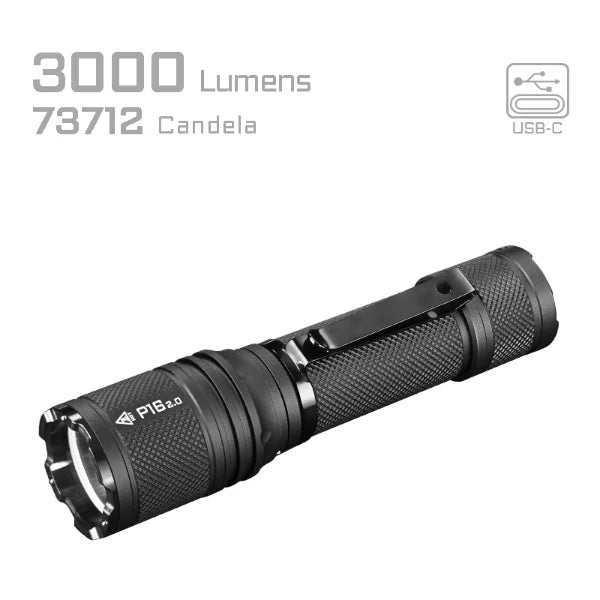 ACEBEAM P16 2.0 Dual Tail Switch Tactical Flashlight with Three Modes