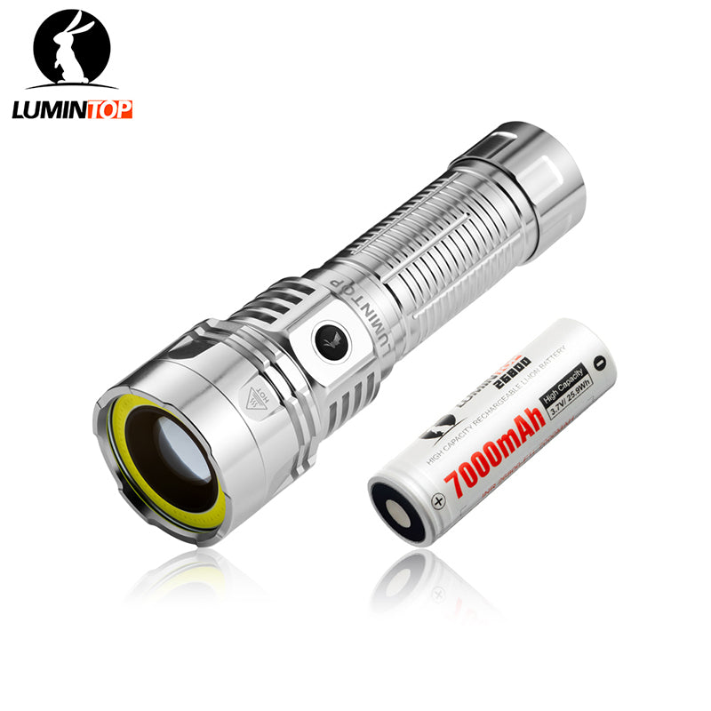 Lumintop W2 2in1 LED COB Flashlight SFT25 700M Long Range LED Spotlight With 1500LM Super Bright COB Flood Red Light USB Type-C Rechargeable 26800 Battery LED Torch for Outdoor Adventure Magnetic Tail LED Search Light