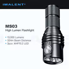 Imalent MS03 High-Lumen Flashlight, 13,000 Lumens 324m Beam Distance, 21700 Battery, Compact, Portable