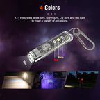 Nicron Keychain K11 LED Flashlight Mini Pocket Light Multi-function 400lumens Waterproof Type-C Rechargeable Flashlight