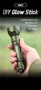 FW3 1550 Lumens 1356 Meters Outdoor Long Range Throw LED Tactical LEP Flashlight Torch for Hunting, Camping