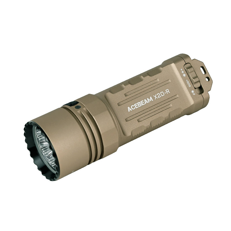 X20-R High Output Tactical Flashlight with Three Modes，8 high-efficiency LEDs