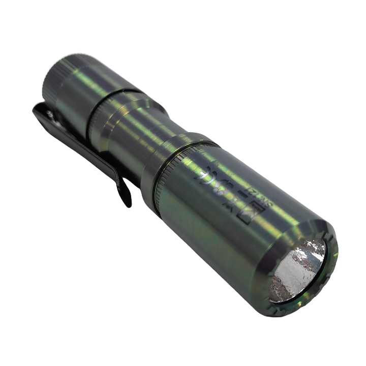 E05 II Ti - Colorful MAO 1300 Lumens Copper Flashlight，White LED Emitters, with 14500 Battery (Compatible with AA), Eeay to Carry, for Camping, Hiking