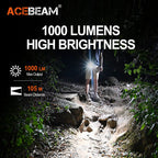 ACEBEAM Pokelit AA EDC Flashlight 1000 Lumens USB-C Rechargeable IP68 Small Pocket LED Flashlight for Everyday Carry