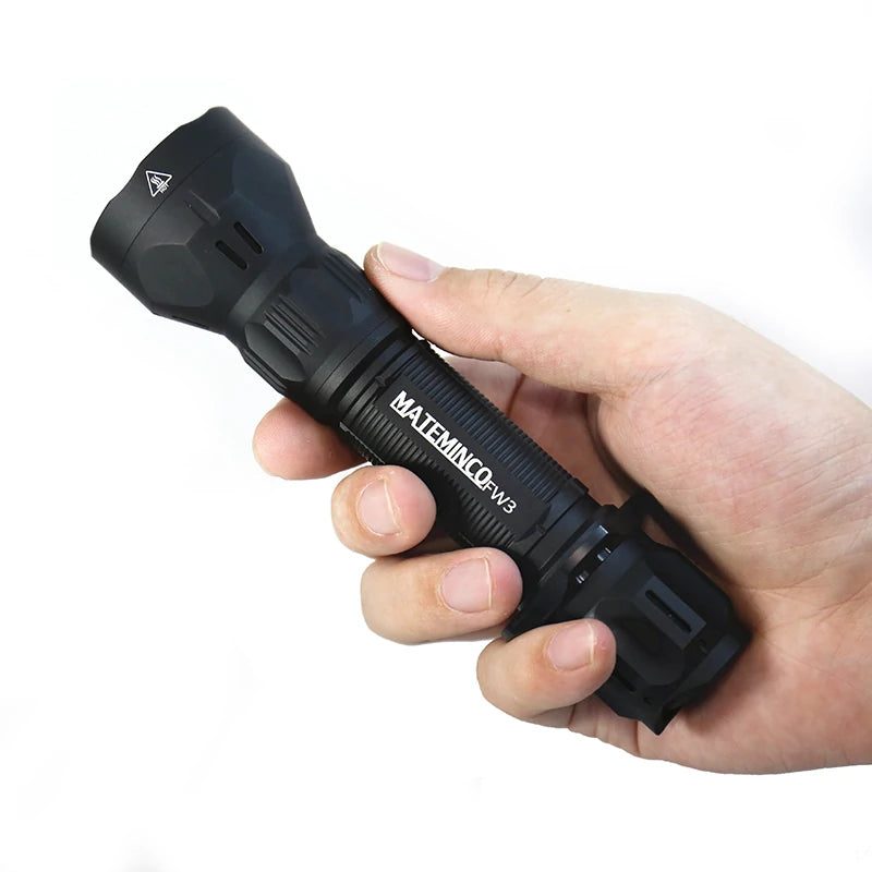 FW3 1550 Lumens 1356 Meters Outdoor Long Range Throw LED Tactical LEP Flashlight Torch for Hunting, Camping