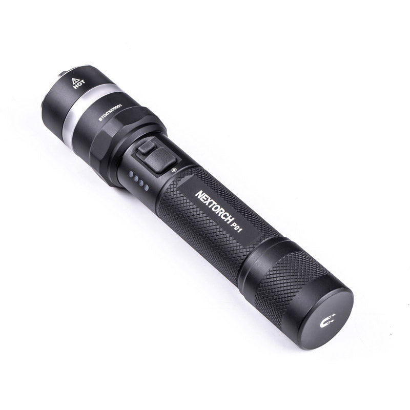 P01 Multi-light Source Tactical Strobe-flashlight,1350 Lumens High Performance Rechargeable LED Torch, Tactical Powerful Flashlight Torch for Hiking Camping Emergency