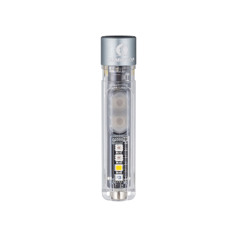 🎁 Lumintop Black Cat Mini EDC Flashlight 400 Lumens USB-C Rechargeable LED with Warm White, UV & RGB (Discount) Light Gray