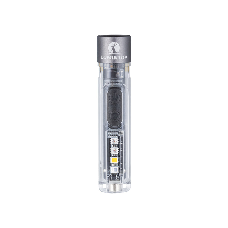 Lumintop Black Cat Mini EDC Flashlight 400 Lumens USB-C Rechargeable LED with Warm White, UV & RGB