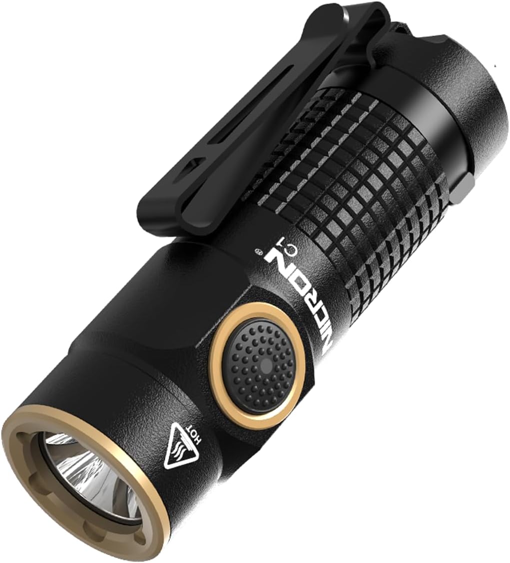 NICRON 1200 Lumens EDC Flashlight with Magnet, Type-C Rechargeable Pocket Light Compact High Lumens Handheld Light, C1 Mini Flashlight 7 Modes for Outdoor Camping, Hiking