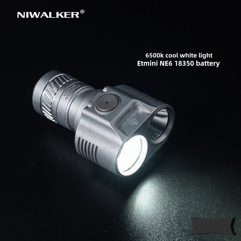 Niwalker ETmini  NE6 Stonewashed Titanium Dual Head 3200lm EDC Flashlight