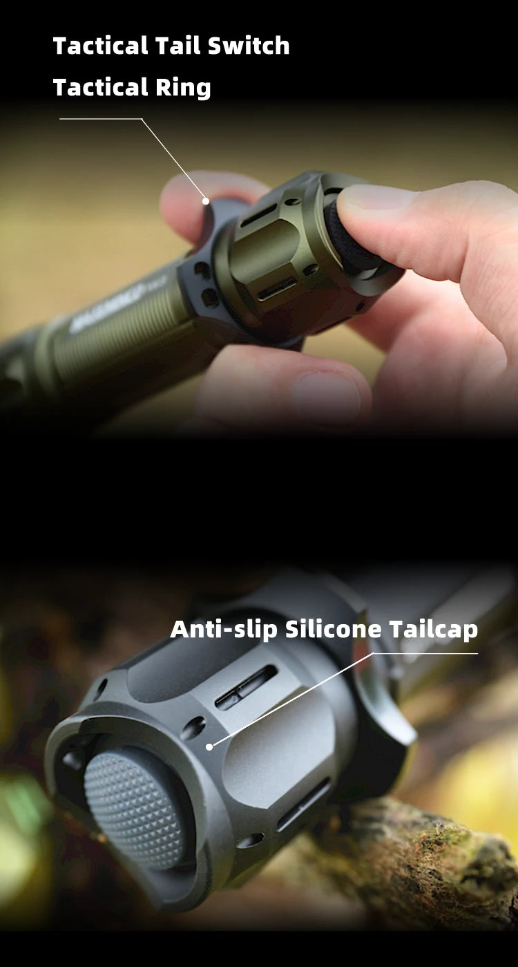 FW3 1550 Lumens 1356 Meters Outdoor Long Range Throw LED Tactical LEP Flashlight Torch for Hunting, Camping