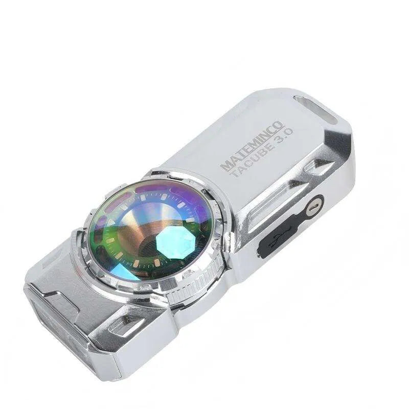 MATEMINCO TACUBE 3.0 EDC RGB 1550lm Type-C Rechargeable Long Throw UV 395nm Tactical LED Torch Flashlight for Outdoor, Camping