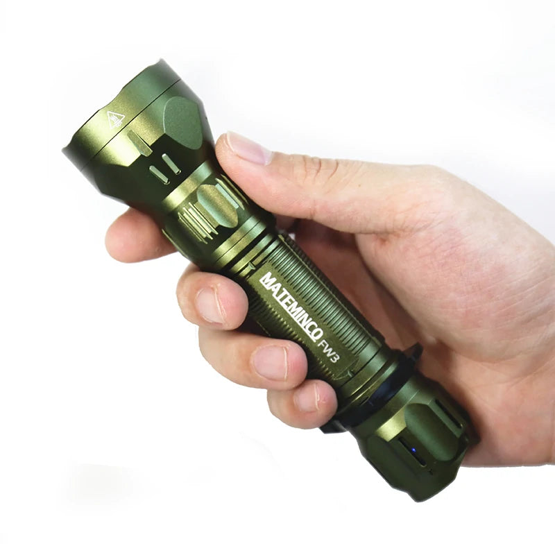 FW3 1550 Lumens 1356 Meters Outdoor Long Range Throw LED Tactical LEP Flashlight Torch for Hunting, Camping