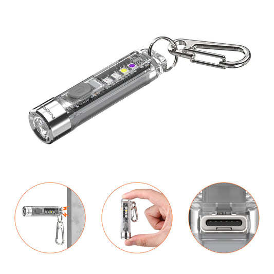 Nicron K11 V3.0 Magnetic RGB&UV Mini EDC Rechargeable Keychain Flashlight，400 Hight Lumen , IPX4 EDC Mini Flashlight