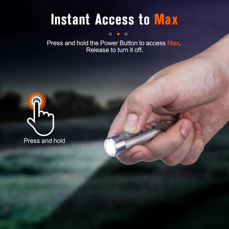 Nicron Keychain K11 LED Flashlight Mini Pocket Light Multi-function 400lumens Waterproof Type-C Rechargeable Flashlight