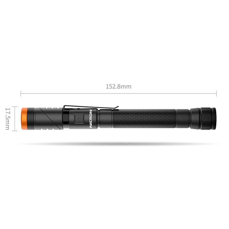 NICRON B73R Pen Flashlights 90 Degree Rotatable Flashlight 300 Lumen 4 Modes with SOS Rechargeable Flashlight, IPX4 Waterproof, Magnetic Light for Work,Repair, Emergency
