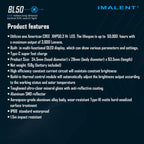 IMALENT BL50 Dual Light Sources EDC Flashlight, UV light, 3600 Lumens Powerful Bright LED torch