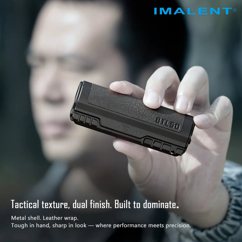 IMALENT BTL50 Digital Zoom Flashlight 3000LM 916M USB-C Rechargeable IP56 Waterproof EDC Torch for Camping Fishing Emergency