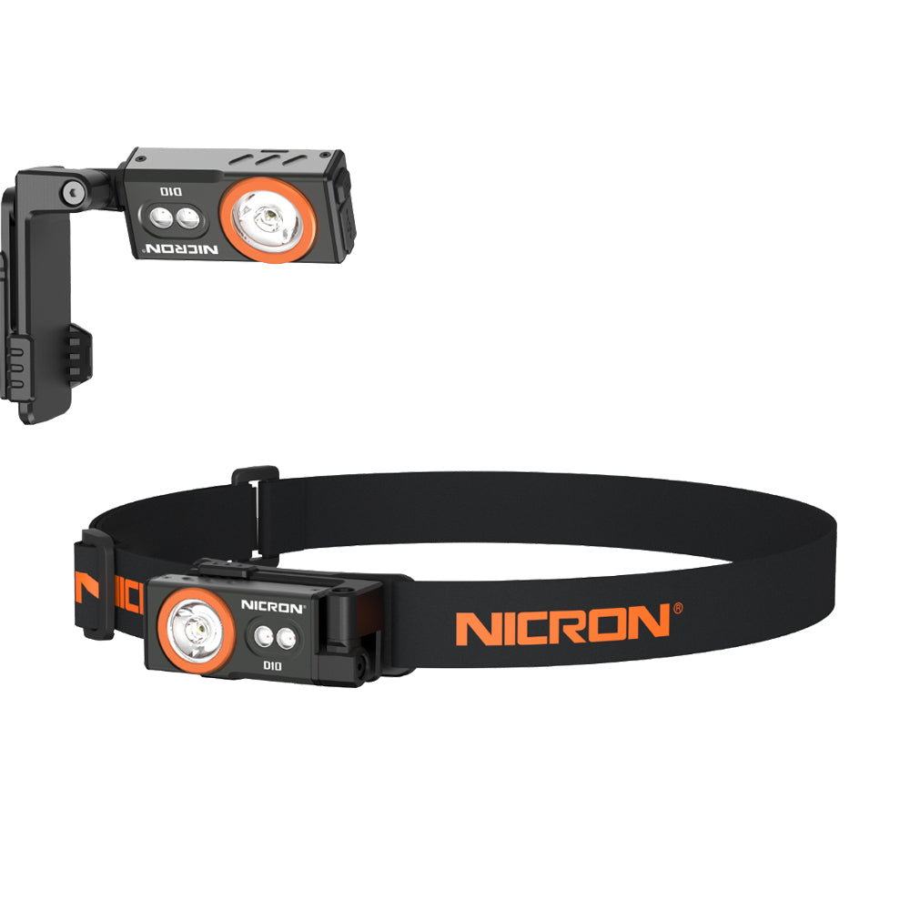 Nicorn D10 Rechargeable Mini Headlamp, 500-Lumen Detachable Multi-Color Headlamp with Portable Design