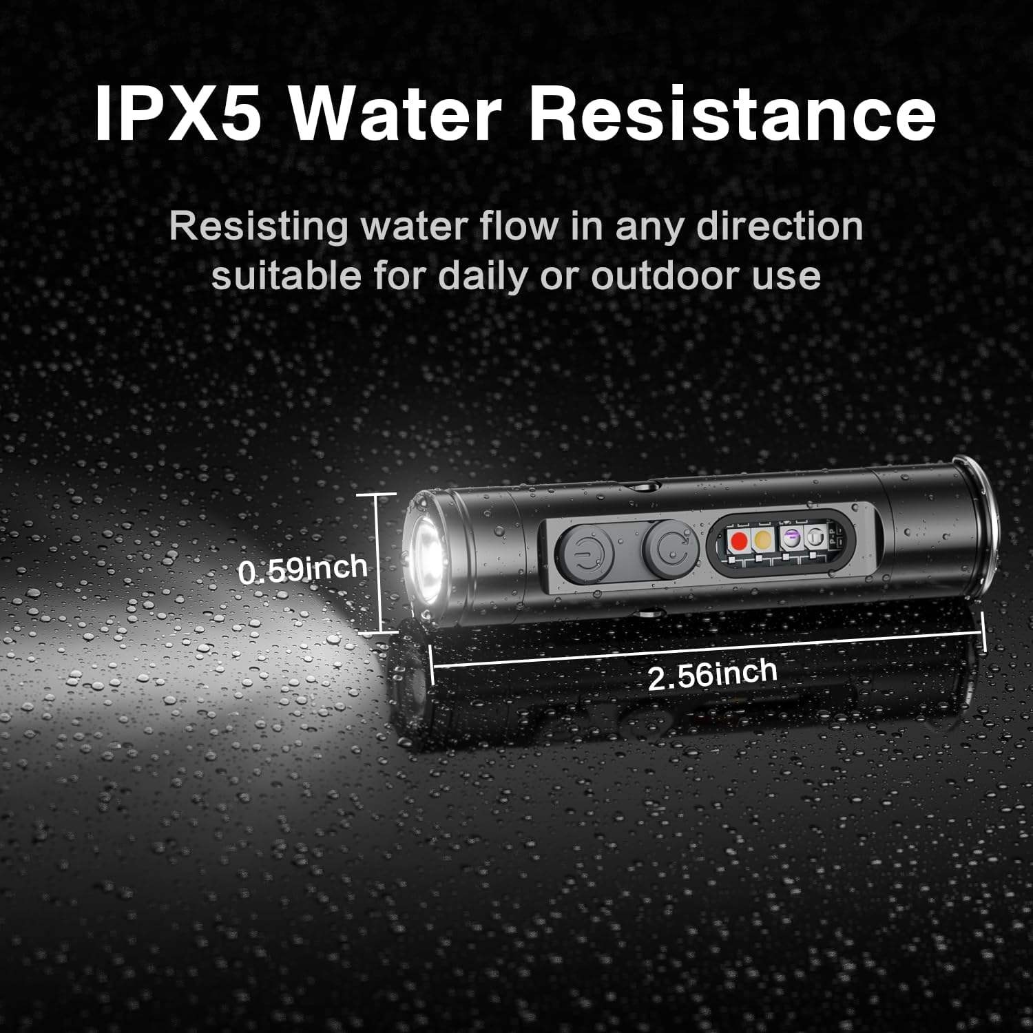 WAIORD K2,500 Lumens Rechargeable Keychain Flashlight LED Mini EDC Pocket Camping Flashlight Magnetic Back with Side Light