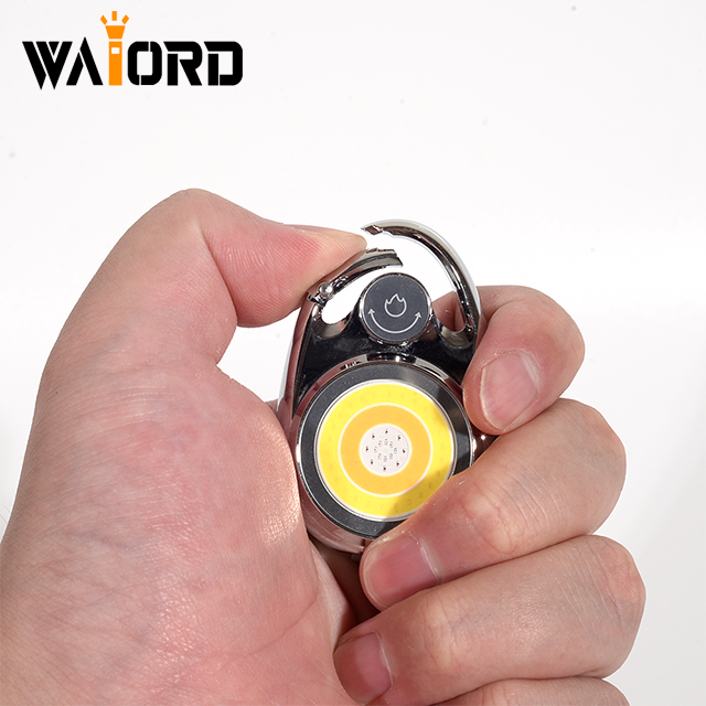 WAIORD K1, IP65 Rechargeable Portable Keychain COB Flashlight 11-in-1 Function Design Magnetic Back Window Fishing Lights