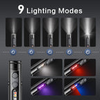 WAIORD K2,500 Lumens Rechargeable Keychain Flashlight LED Mini EDC Pocket Camping Flashlight Magnetic Back with Side Light