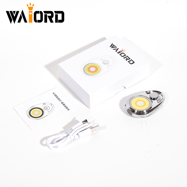 WAIORD K1, IP65 Rechargeable Portable Keychain COB Flashlight 11-in-1 Function Design Magnetic Back Window Fishing Lights
