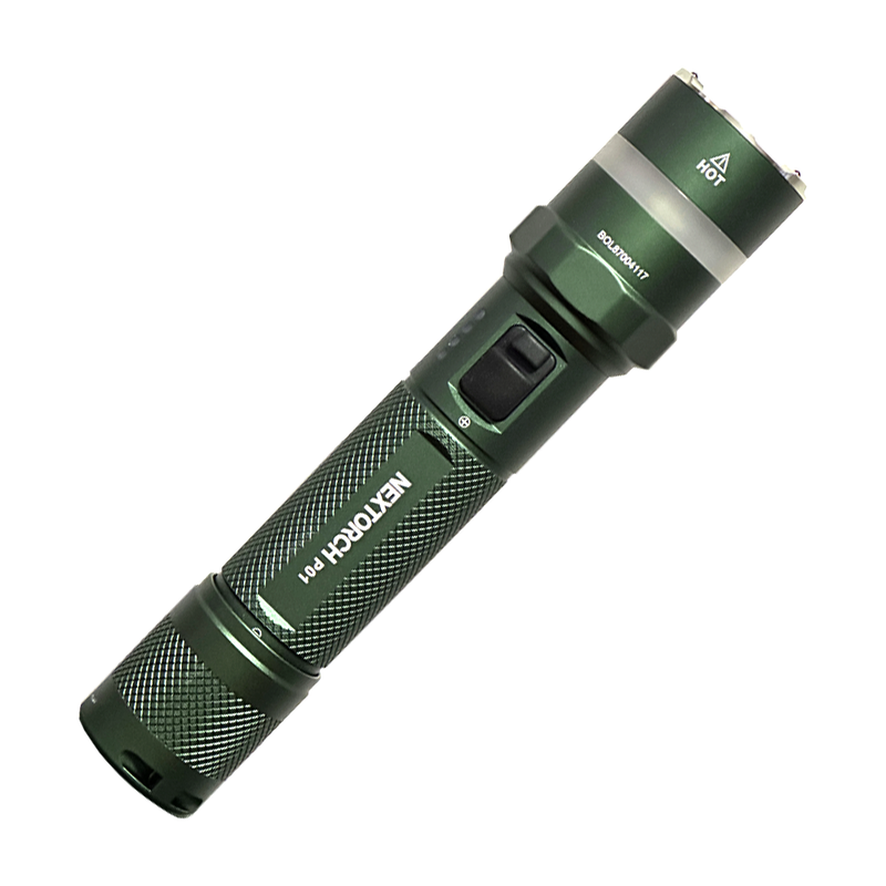 P01 Multi-light Source Tactical Strobe-flashlight,1350 Lumens High Performance Rechargeable LED Torch, Tactical Powerful Flashlight Torch for Hiking Camping Emergency