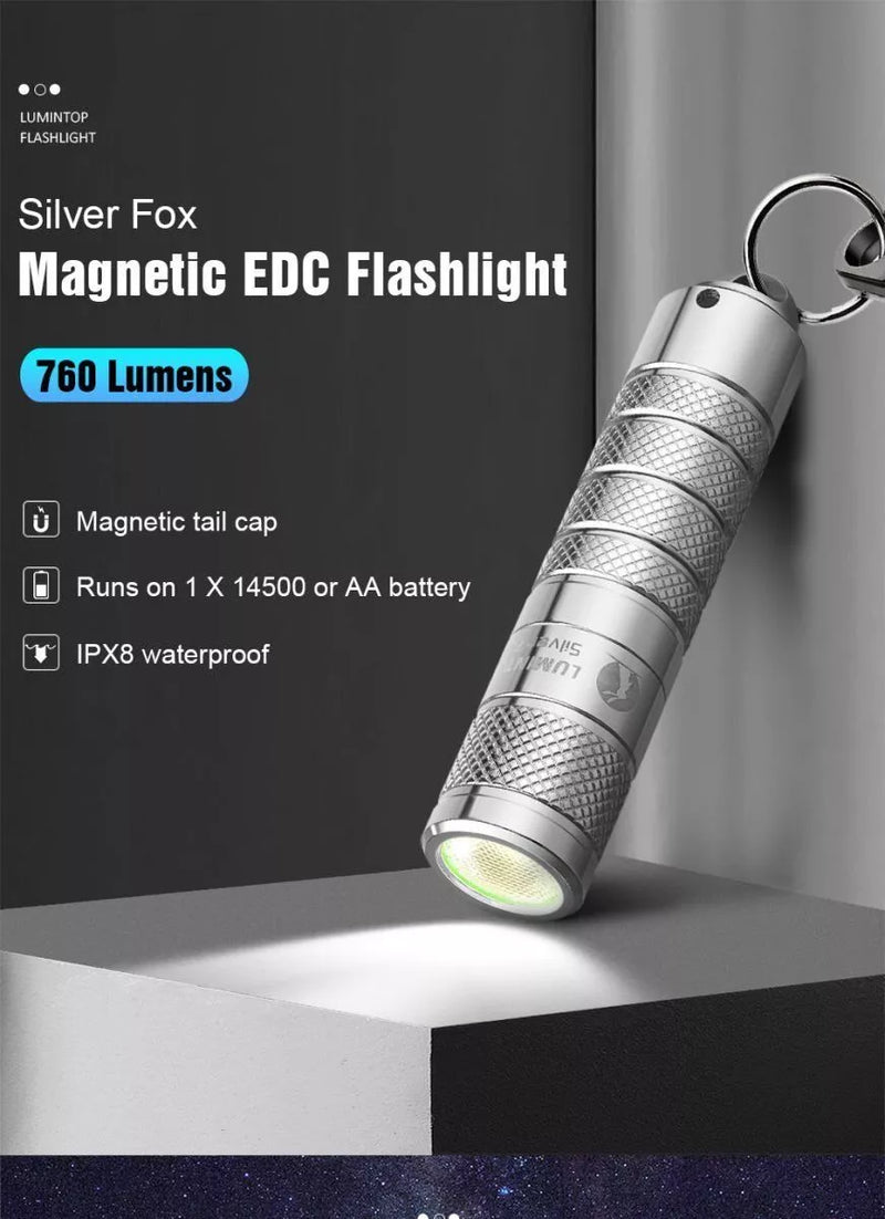 Lumintop Silver Fox 760 Lumens Magnetic EDC Flashlight