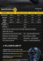 BW T90-MAX Powerful Outdoor Searching Light ,2500M,7000 Lumens TYPE-C LED Flashlight 160mil NBT160 , Home, Camping