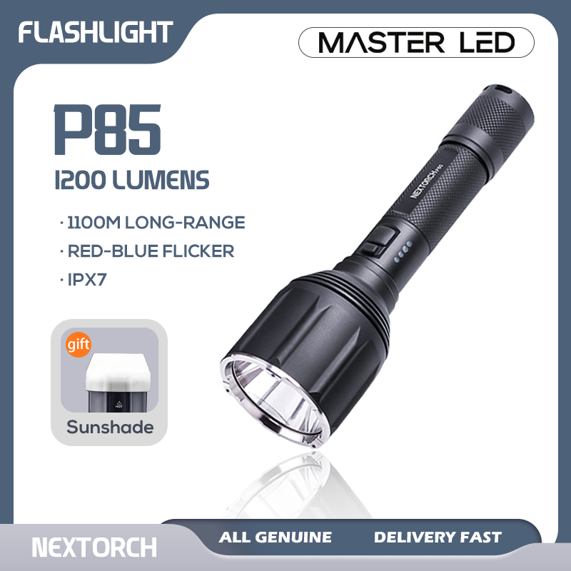 NEXTORCH P85 ,1100m Long-Range torch, 1200 Lumens Rechargeable Type-C, Car flashlight,warning light