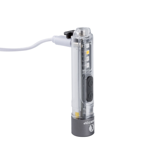 Lumintop Black Cat Mini EDC Flashlight 400 Lumens USB-C Rechargeable LED with Warm White, UV & RGB