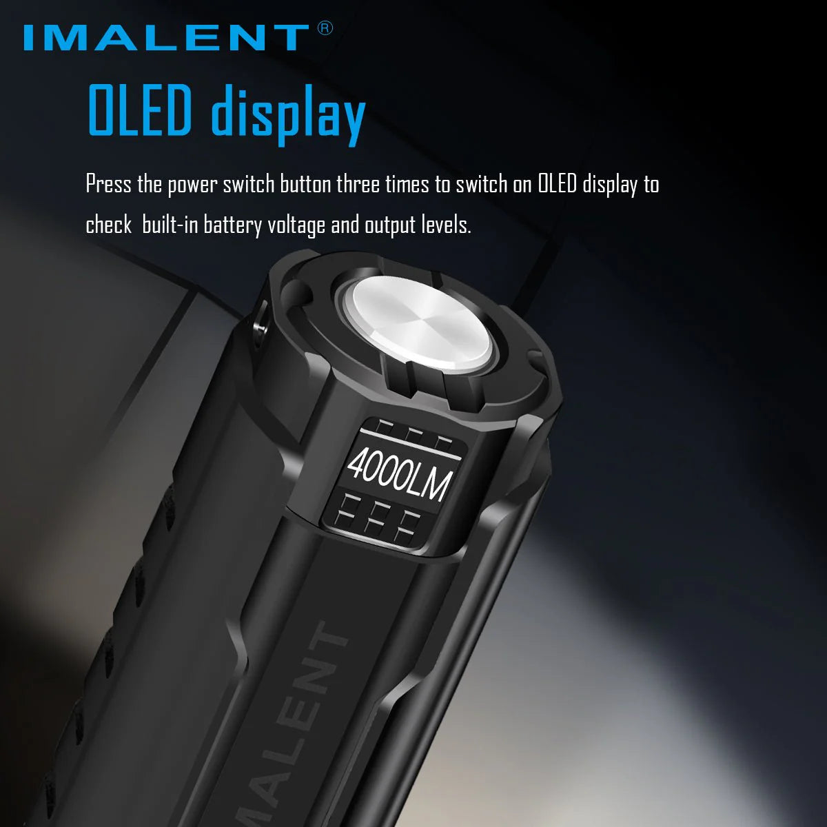 IMALENT LD70 Brightest EDC Flashlight, High Performance 4000 lumens Mini Torch -Use CREE XHP70.2 LED, Best LED torch with OLED Display for inspection and home checking