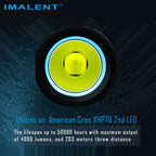 IMALENT LD70 Brightest EDC Flashlight, High Performance 4000 lumens Mini Torch -Use CREE XHP70.2 LED, Best LED torch with OLED Display for inspection and home checking