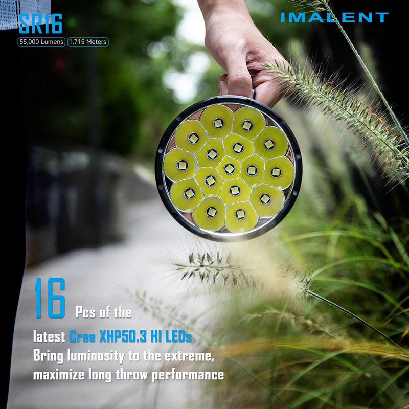 IMALENT SR16 55000 lumen torch,a remarkable 1,715-meter illumination distance